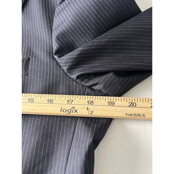 J. Hilburn Vitale Barberis Canonico Wool Mens Blazer Navy Stripe 38R - Picture 14 of 15